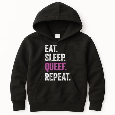 Eat Sleep Queef Repeat Queef Inappropriate Queefing Joke Kids Hoodie
