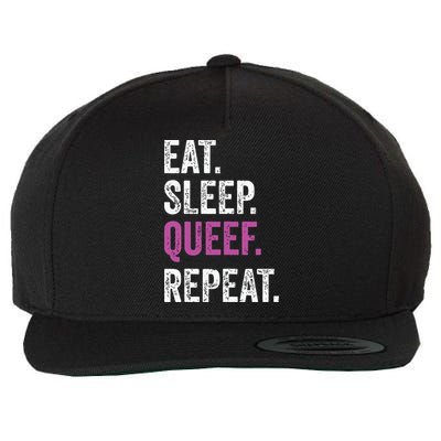 Eat Sleep Queef Repeat Queef Inappropriate Queefing Joke Wool Snapback Cap