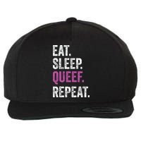 Eat Sleep Queef Repeat Queef Inappropriate Queefing Joke Wool Snapback Cap