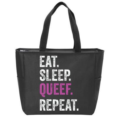 Eat Sleep Queef Repeat Queef Inappropriate Queefing Joke Zip Tote Bag