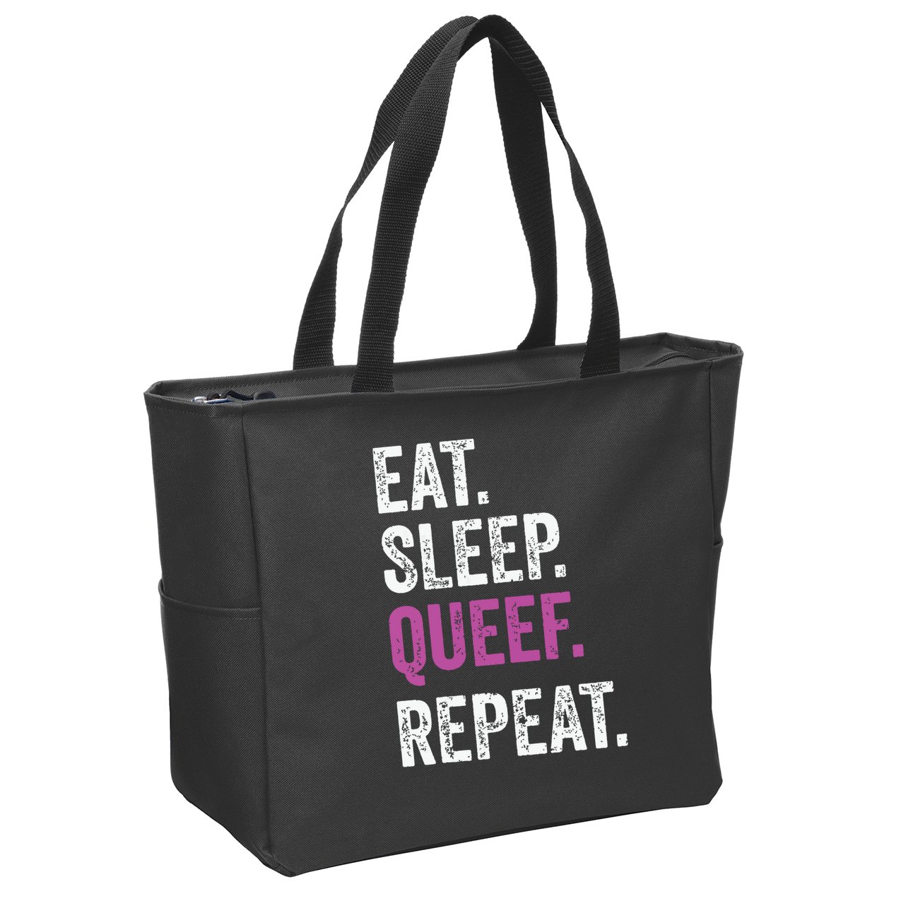 Eat Sleep Queef Repeat Queef Inappropriate Queefing Joke Zip Tote Bag