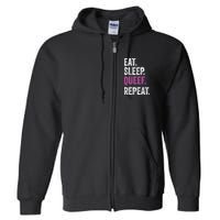 Eat Sleep Queef Repeat Queef Inappropriate Queefing Joke Full Zip Hoodie