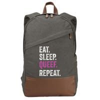 Eat Sleep Queef Repeat Queef Inappropriate Queefing Joke Cotton Canvas Backpack