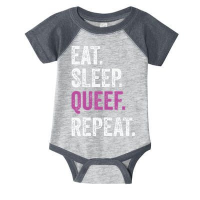 Eat Sleep Queef Repeat Queef Inappropriate Queefing Joke Infant Baby Jersey Bodysuit