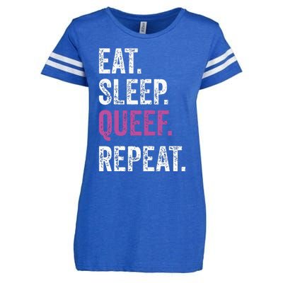 Eat Sleep Queef Repeat Queef Inappropriate Queefing Joke Enza Ladies Jersey Football T-Shirt