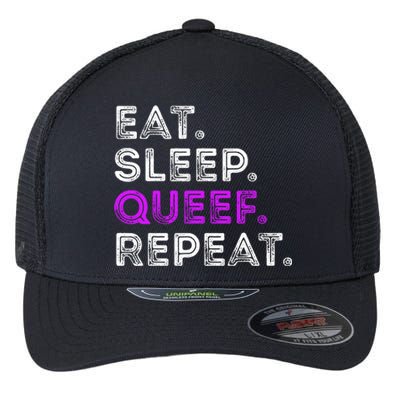 Eat Sleep Queef Repeat Queef Funny Queefing Joke Flexfit Unipanel Trucker Cap