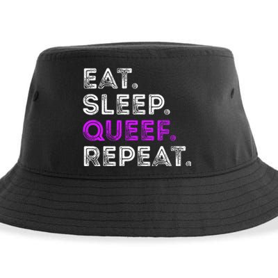 Eat Sleep Queef Repeat Queef Funny Queefing Joke Sustainable Bucket Hat