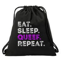 Eat Sleep Queef Repeat Queef Funny Queefing Joke Drawstring Bag