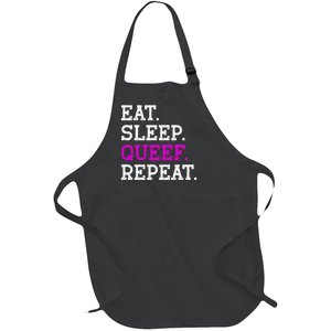 Eat Sleep Queef Repeat Queef Inappropriate Queefing Joke Trendy Full-Length Apron With Pockets