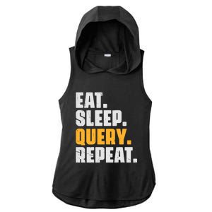 Eat Sleep Query Repeat Computer Coding Database Programmer Ladies PosiCharge Tri-Blend Wicking Draft Hoodie Tank