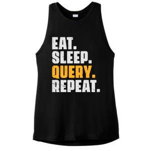 Eat Sleep Query Repeat Computer Coding Database Programmer Ladies PosiCharge Tri-Blend Wicking Tank