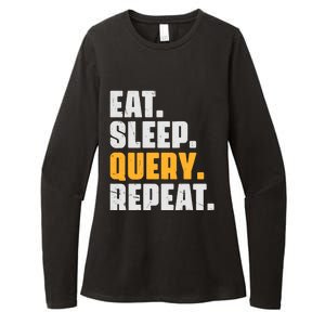 Eat Sleep Query Repeat Computer Coding Database Programmer Womens CVC Long Sleeve Shirt