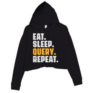 Eat Sleep Query Repeat Computer Coding Database Programmer Crop Fleece Hoodie