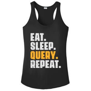 Eat Sleep Query Repeat Computer Coding Database Programmer Ladies PosiCharge Competitor Racerback Tank