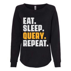 Eat Sleep Query Repeat Computer Coding Database Programmer Womens California Wash Sweatshirt