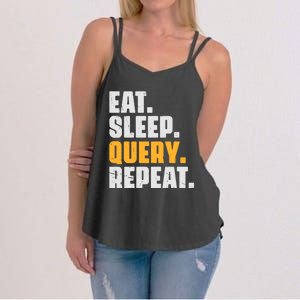 Eat Sleep Query Repeat Computer Coding Database Programmer Women's Strappy Tank