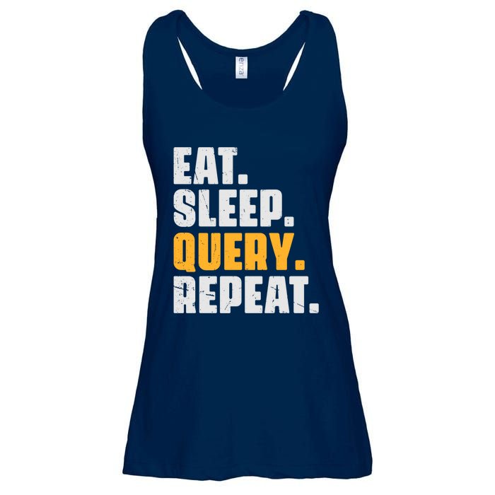 Eat Sleep Query Repeat Computer Coding Database Programmer Ladies Essential Flowy Tank