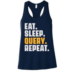 Eat Sleep Query Repeat Computer Coding Database Programmer Women's Racerback Tank