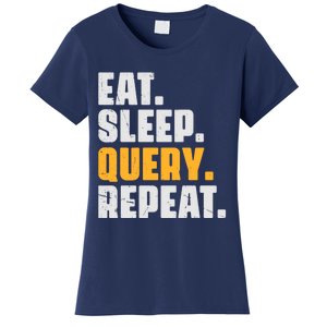 Eat Sleep Query Repeat Computer Coding Database Programmer Women's T-Shirt