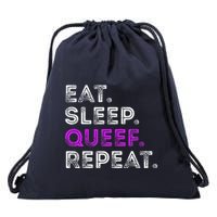 Eat Sleep Queef Repeat Queef Funny Queefing Joke Drawstring Bag