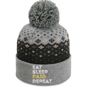 Eat Sleep Raid Repeat Video Gaming Raiding RPG Gift The Baniff Cuffed Pom Beanie