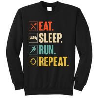 Eat Sleep Run Repeat Retro Vintage Running Runner Gift Sweatshirt