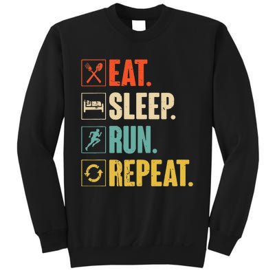 Eat Sleep Run Repeat Retro Vintage Running Runner Gift Sweatshirt