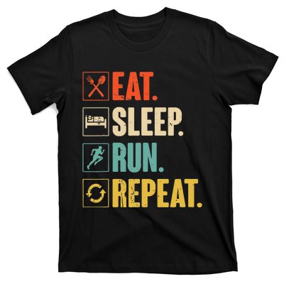 Eat Sleep Run Repeat Retro Vintage Running Runner Gift T-Shirt