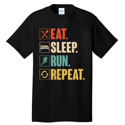 Eat Sleep Run Repeat Retro Vintage Running Runner Gift Tall T-Shirt