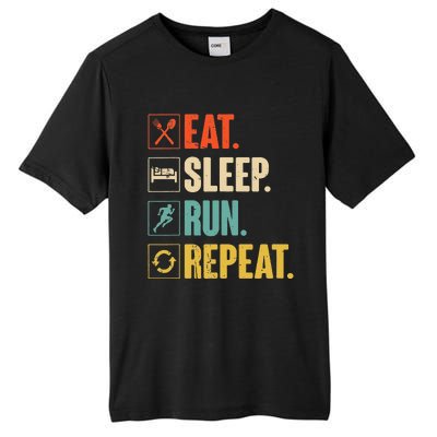 Eat Sleep Run Repeat Retro Vintage Running Runner Gift Tall Fusion ChromaSoft Performance T-Shirt