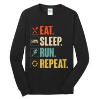 Eat Sleep Run Repeat Retro Vintage Running Runner Gift Tall Long Sleeve T-Shirt