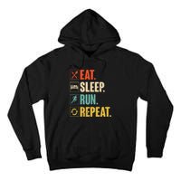 Eat Sleep Run Repeat Retro Vintage Running Runner Gift Tall Hoodie