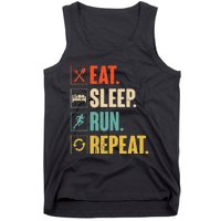 Eat Sleep Run Repeat Retro Vintage Running Runner Gift Tank Top