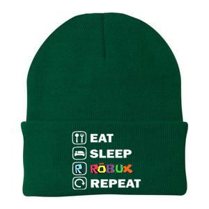 Eat Sleep Robux Repeat Noob And Professional Gamer Knit Cap Winter Beanie