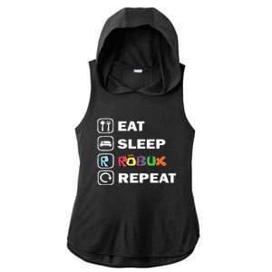 Eat Sleep Robux Repeat Noob And Professional Gamer Ladies PosiCharge Tri-Blend Wicking Draft Hoodie Tank