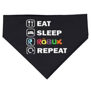 Eat Sleep Robux Repeat Noob And Professional Gamer USA-Made Doggie Bandana