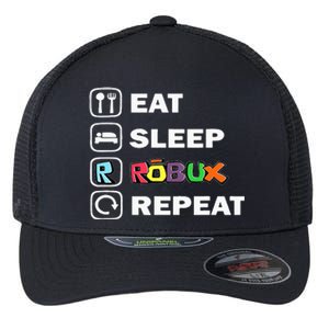 Eat Sleep Robux Repeat Noob And Professional Gamer Flexfit Unipanel Trucker Cap