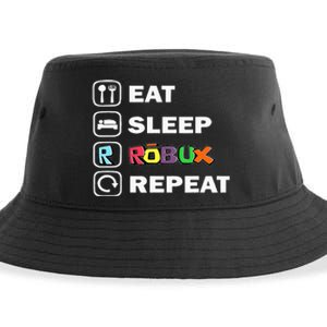 Eat Sleep Robux Repeat Noob And Professional Gamer Sustainable Bucket Hat