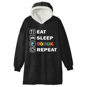 Eat Sleep Robux Repeat Noob And Professional Gamer Hooded Wearable Blanket