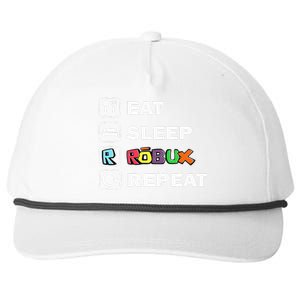 Eat Sleep Robux Repeat Noob And Professional Gamer Snapback Five-Panel Rope Hat