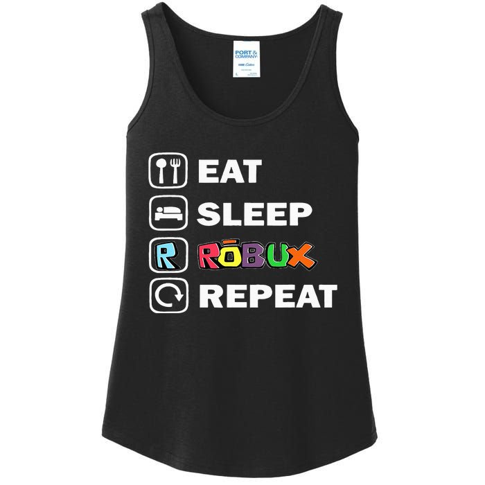 Eat Sleep Robux Repeat Noob And Professional Gamer Ladies Essential Tank