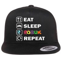 Eat Sleep Robux Repeat Noob And Professional Gamer Flat Bill Trucker Hat