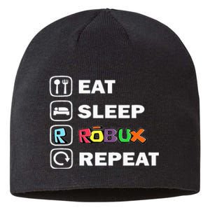 Eat Sleep Robux Repeat Noob And Professional Gamer Sustainable Beanie