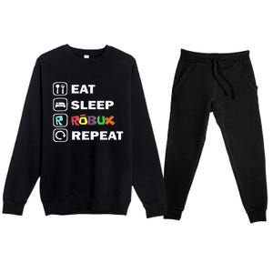 Eat Sleep Robux Repeat Noob And Professional Gamer Premium Crewneck Sweatsuit Set