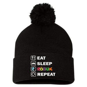 Eat Sleep Robux Repeat Noob And Professional Gamer Pom Pom 12in Knit Beanie