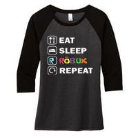 Eat Sleep Robux Repeat Noob And Professional Gamer Women's Tri-Blend 3/4-Sleeve Raglan Shirt