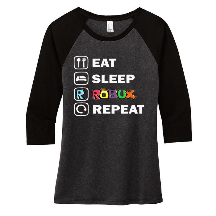 Eat Sleep Robux Repeat Noob And Professional Gamer Women's Tri-Blend 3/4-Sleeve Raglan Shirt