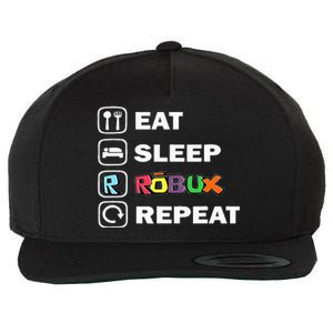 Eat Sleep Robux Repeat Noob And Professional Gamer Wool Snapback Cap