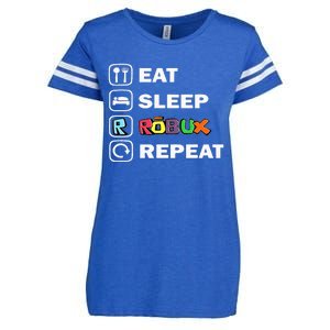 Eat Sleep Robux Repeat Noob And Professional Gamer Enza Ladies Jersey Football T-Shirt