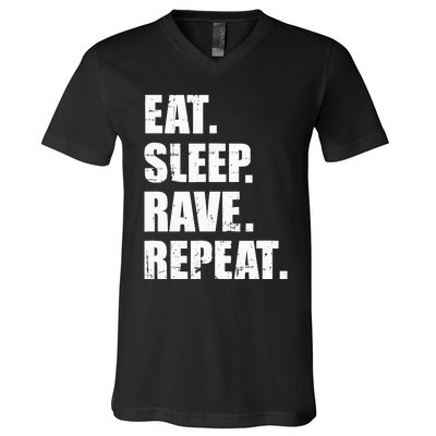 Eat Sleep Rave Repeat V-Neck T-Shirt